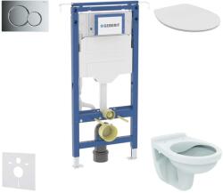 Geberit Duofix - Előfali szerelő készlet, Alpha WC ülőkével, Sigma01 gomb, fényes króm SANI11CD1104 (SANI11CD1104)