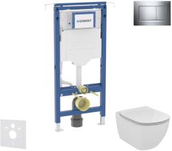 Geberit Duofix - Előfali szerelőkészlet, WC és ülőke Ideal Standard Tesi, Sigma30 gomb, Rimless, Aquablade, SoftClose, fényes króm/matt króm SANI11CD1111 (SANI11CD1111)