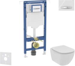 Geberit Duofix - Előfali szerelőkészlet, WC és ülőke Ideal Standard Tesi, Sigma50 gomb, Rimless, SoftClose, alpesi fehér SANI11CD3122 (SANI11CD3122)