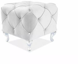 SIGNAL MEBLE Hestia Elegance Kristály Bársony Puff Világosszürke Ezüst Lábakkal