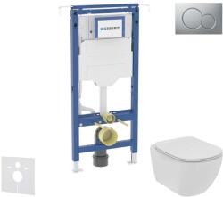 Geberit Duofix - Előfali szerelőkészlet, WC és ülőke Ideal Standard Tesi, Sigma01 gomb, Rimless, SoftClose, matt króm SANI11CD2105 (SANI11CD2105)