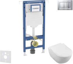 Geberit Duofix - Előfali szerelő készlet, WC és ülőke készlet Villeroy Boch, Sigma30, DirectFlush, SoftClose, CeramicPlus, matt króm/króm gombok SANI11CK2101 (SANI11CK2101)