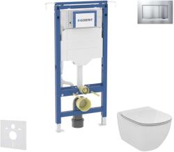 Geberit Duofix - Előfali szerelőkészlet, WC és ülőke Ideal Standard Tesi, Sigma30 gomb, Aquablade, SoftClose, matt króm/matt SANI11CD2112 (SANI11CD2112)