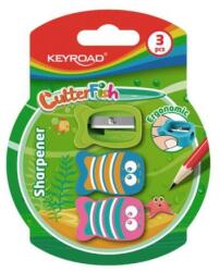 Keyroad Răzătoare de plastic KEYROAD CUTTER FISH, ambalaj blister cu 3 bucăți, amestec de culori