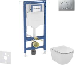Geberit Duofix - Előfali szerelőkészlet, WC és ülőke Ideal Standard Tesi, Sigma01 gomb, Aquablade, SoftClose, matt króm SANI11CD2111 (SANI11CD2111)