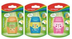 Keyroad Răzătoare din plastic KEYROAD Hello cu două găuri și cauciuc, blister, amestec de culori