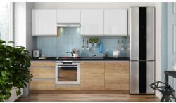 EMS MARINA 240 cm-es konyhablokk, craft tölgy/magasfényű fehér Brick Light 240 (MT0101)