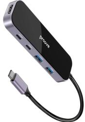 Proove Shadow USB-C-HUB 6 az 1-ben (2*USB3.1 + 2*Type-C + PD100W + HDMI) (HBSW10221205)