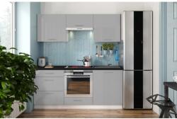 EMS CELESTE 180 cm-es, fényes szürke konyhablokk EMILIA 180 szary HG (MT0105)