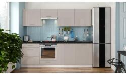 EMS Konyhabútor CELESTE 240 cm fényes taupe EMILIA 240 KAVA HG (MT0109)