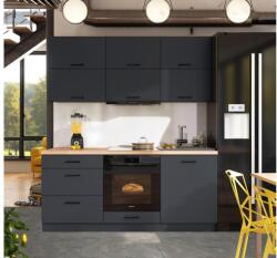 EMS ELISE 180 cm-es grafit konyhablokk LOFT 180 Grafit (MT0102)