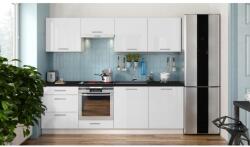 EMS CELESTE 240 cm-es fényes fehér konyhabútor EMILIA 240 Biały HG (MT0107)