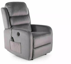 SIGNAL MEBLE Pegaz M Elektromos Masszázs Bársony Fotel Szürke