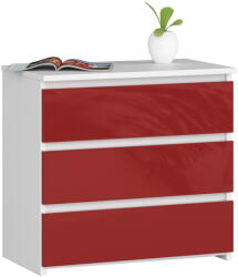 AKORD CL3 60 Éjjeliszekrény Fehér/Piros Magasfényű