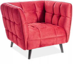 SIGNAL MEBLE Castello Velvet Bordó Bársony Fotel Wenge Lábakkal