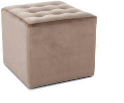 SIGNAL MEBLE Lori Velvet Négyzetes Bársony Puff Sötét Bézs Steppelt