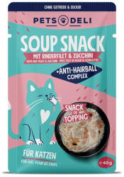 Pets Deli Soup Anti-Hairball tasak macskáknak marha 12x40g