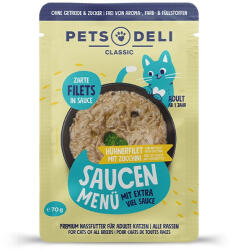 Pets Deli mártásos menü tasak macskáknak csirke&cukkini 12x70g