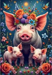 Alipson Puzzle 50237 - Pig Family out for a Walk - 1000 db-os puzzle (50237)