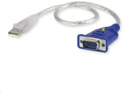 ATEN 2A-130G video átalakító kábel 0, 35 M USB A típus VGA (D-Sub) Kék, Ezüst (2A-130G) (2A-130G)
