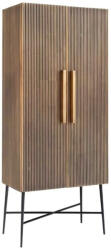 King Home Richmond Ironville Luxus Komód MDF Nyírfa Arany Bordázott