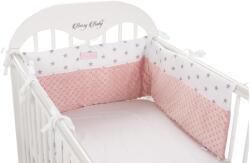 Berry Baby Berry Baby Rácsvédő - 210 cm, Púder Minky, Fehér Csillagos