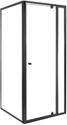 Leziter Flexi sarokba szerelhető szögletes zuhanykabin 90x90 cm zuhanytálca nélkül fekete (LF011B_LF1290SB) - stuxi