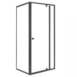 Leziter Flexi sarokba szerelhető aszimmetrikus zuhanykabin 80x90 cm zuhanytálca nélkül fekete (LF011B_LF1290ASZSB)