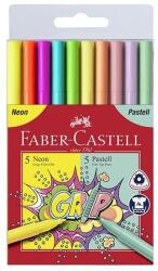Faber-Castell Filctoll FABER-CASTELL Grip 10 db/készlet neon/pasztell (155312)