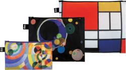 LOQI Borsete Museum Mondrian Kandinsky Delaunay din materiale reciclate 3 buc (ZP.MU.DE)