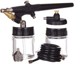 Fengda Set Aerograf pentru Modelare cu 2 Rezervoare, Furtun și Duza de 0, 8 mm Compatibil cu Compresoare Mari Fengda BD-138 (TF2-27436)