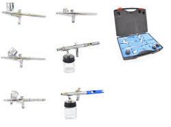 Fengda Set Profesional Aerograf cu 6 Pistoale de Vopsit Fengda BD-813, Furtun Compatibil 1/8", Duze de 0, 2, 0, 3, 0, 35, 0, 5 mm (TF2-20557)