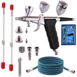 Fengda Set Aerograf Fengda BD-116C cu 3 Rezervoare și 3 Duze de 0.3, 0.5, 0.8 mm (TF2-20552)
