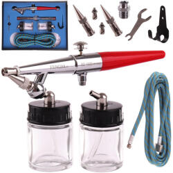 Fengda Set Aerograf Profesional Fengda BD-158S cu 3 Duze Mari și Două Rezervoare, 0.5, 0.8, 1.0 mm (TF2-20555)