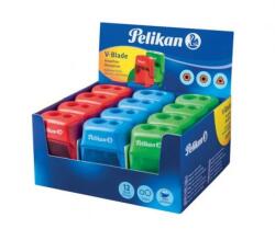 Pelikan V-pengés műanyag reszelő 2 lyukkal, színkeverék, 12 db-os kiszerelés