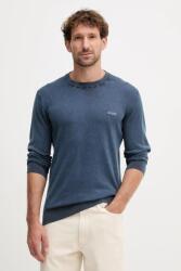 GUESS pulóver selyemkeverékből CHESLEY - sötétkék M