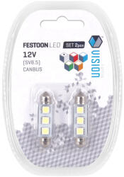  Izzó, VISION szofita, 41mm, 12V 3X5050 SMD LED, fehér, pár, CANBUS (CM58378)