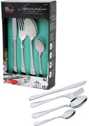 MagicHome Evőeszköz , asztal, kés, villa, kanál, rozsdamentes acél, 24 db (2212777)