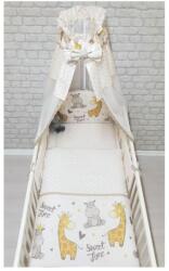  4 részes pamut babaágynemű szett - Sweet time bézs szafari