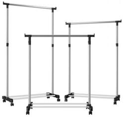 Retoo Fém kerekes ruhatartó állvány, 140 x 75 x 38 cm, RT (O003)