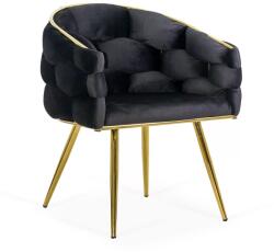 Chairs ON Scaune living din catifea, picioare aurii reglabile BUC 251 Negru