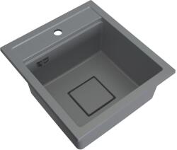 Gamma QUADRO 4550 gránit mosogató automata dugóemelő, szifonnal, szürke, beépíthető (ZLE000221)