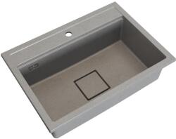 Gamma QUADRO 7050 gránit mosogató automata dugóemelő, szifonnal, bézs, beépíthető (ZLE000235)