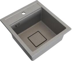 Gamma QUADRO 4550 gránit mosogató automata dugóemelő, szifonnal, bézs, beépíthető (ZLE000219)