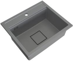 Gamma QUADRO 5850 gránit mosogató automata dugóemelő, szifonnal, szürke, beépíthető (ZLE000233)