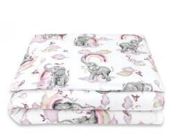  Baby Shop ágynemű huzat 90*120cm - szivárványos elefánt rózsaszín