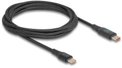 Delock USB 2.0 gyorstöltő kábel USB Type-C apa - apa PD 3.1 140 W tápjelzővel, 1, 20 m (88136) (88136)