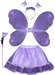 Mezőfi Pillangó jelmez - lila - 4 részes, szoknyával