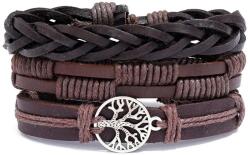HARAHU Silver Tree of Life Férfi karkötők - Barna KP33251