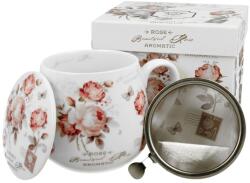 Duo Gift Porcelán bögre tetővel és fém szűrővel - 430 ml - Secesja